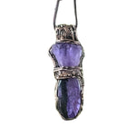 Amethyst Charoite Crystal Necklace - Purple Gemstone Pendant