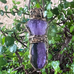 Amethyst Charoite Crystal Necklace - Purple Gemstone Pendant