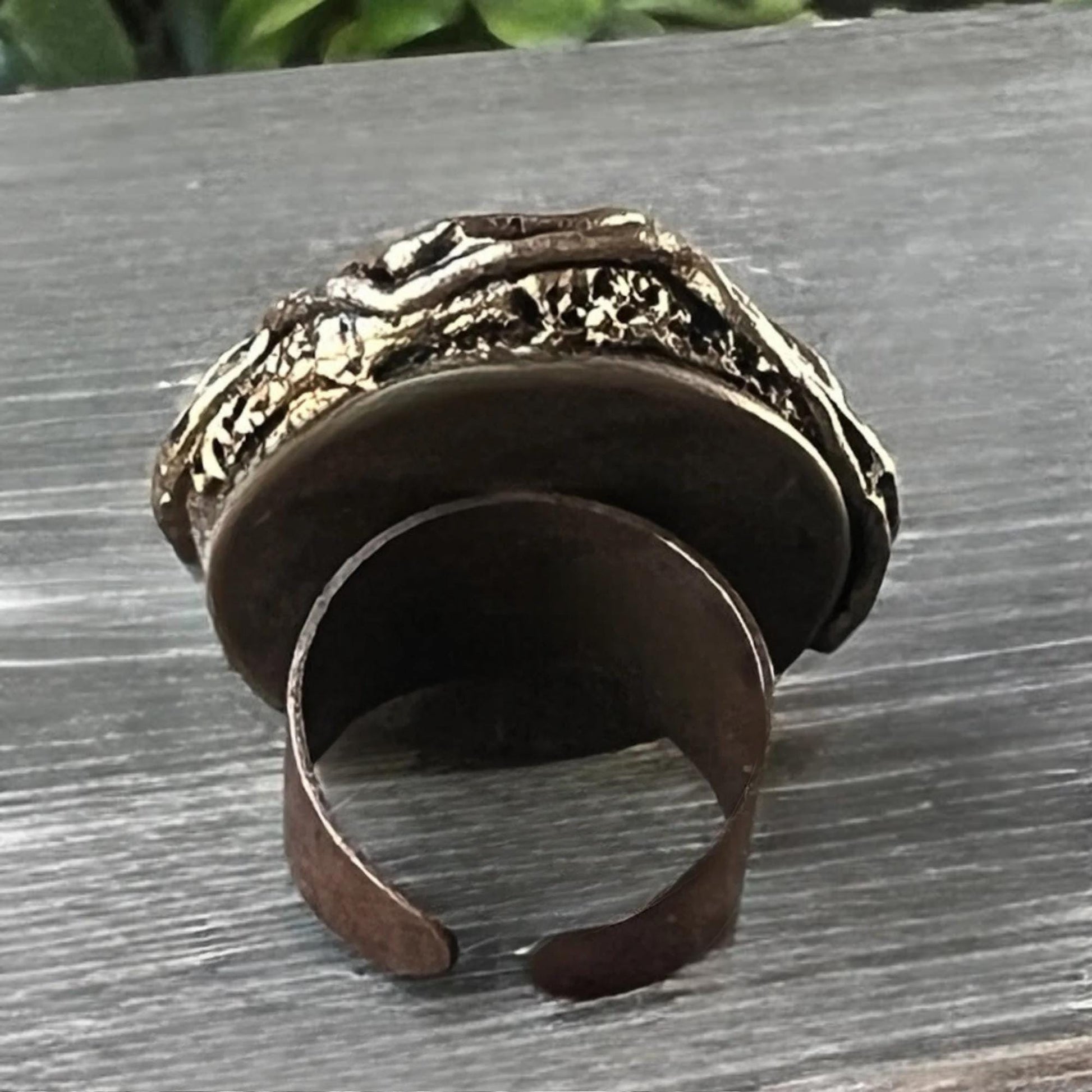 Citrine Pyrite and Sunstone Raw Crystal Wealth Ring Lucky Ring