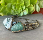 Aventurine and Tree Agate Statement Choker - Chunky Green Stone Necklace