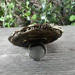 Chunky Chevron Amethyst Ring -  Oversized Round Purple Stone Cocktail Ring