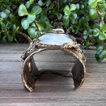 Mother of Pearl Chunky Wide Cuff Bracelet -  Modern Statement Jewelry
