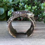 Abalone Chunky Wide Cuff Bracelet -  Modern Statement Mother of Pearl Jewelry