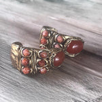 Chunky Carnelian Wide Hoop Earrings - Statement Gemstone Jewelry