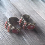 Chunky Carnelian Wide Hoop Earrings - Statement Gemstone Jewelry