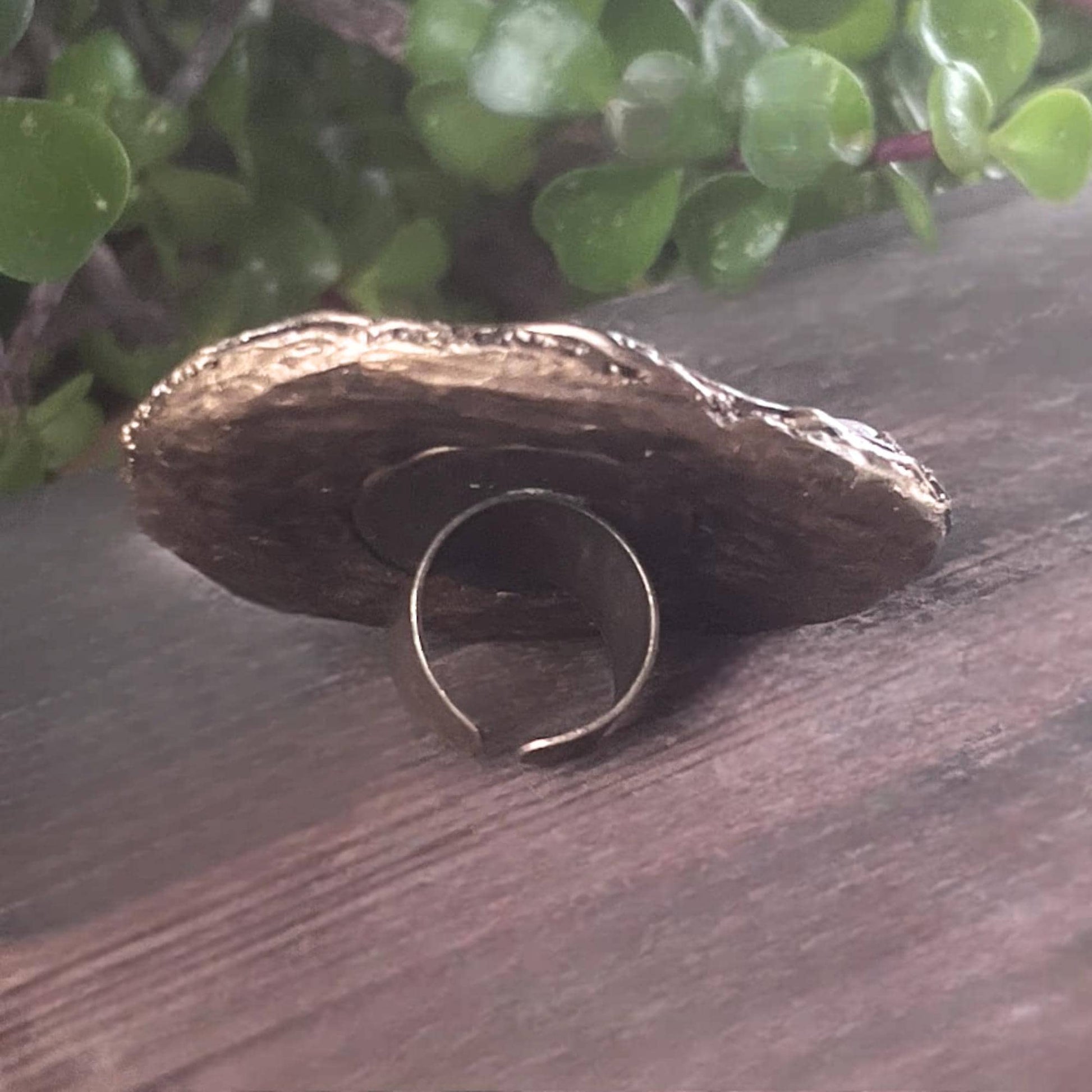 Oversized Mother of Pearl Cocktail Ring: Adjustable Chunky Statement