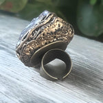 Large Amethyst Raw Crystal Ring Chunky Statement Oversized Cocktail Ring