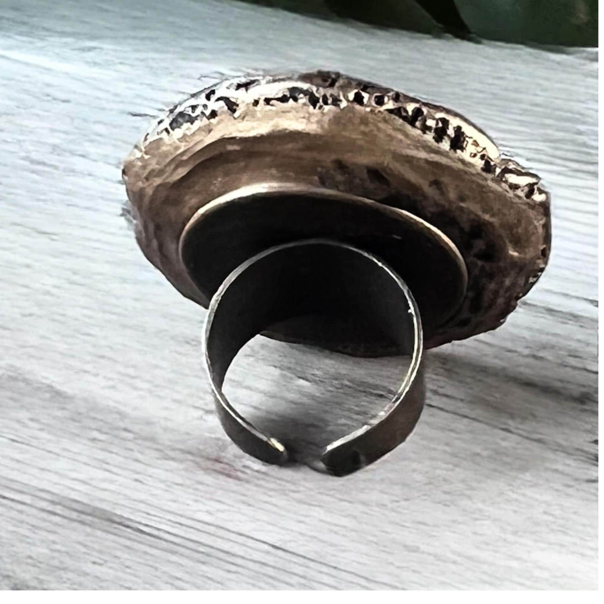 Chunky Raw Ruby Kyanite Statement Ring | Oversized Round Cocktail Ring