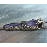 Amethyst Charoite Crystal Necklace - Purple Gemstone Pendant