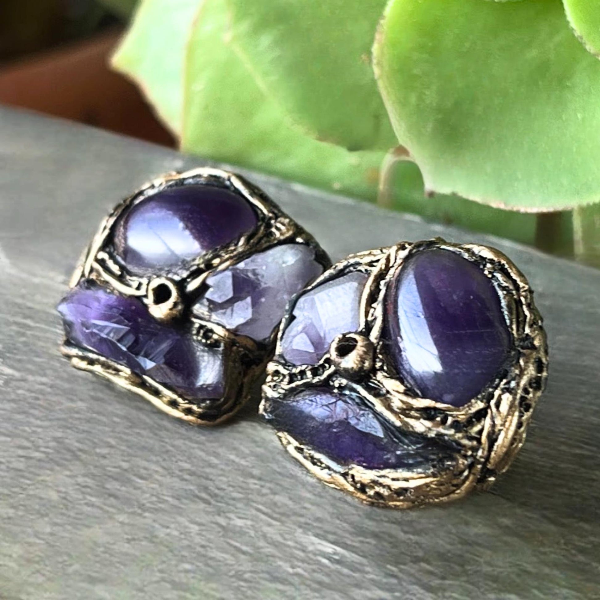 Chunky Amethyst Collar Necklace - Unique Crystal Jewelry for Special Occasions