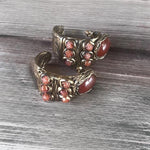 Chunky Carnelian Wide Hoop Earrings - Statement Gemstone Jewelry