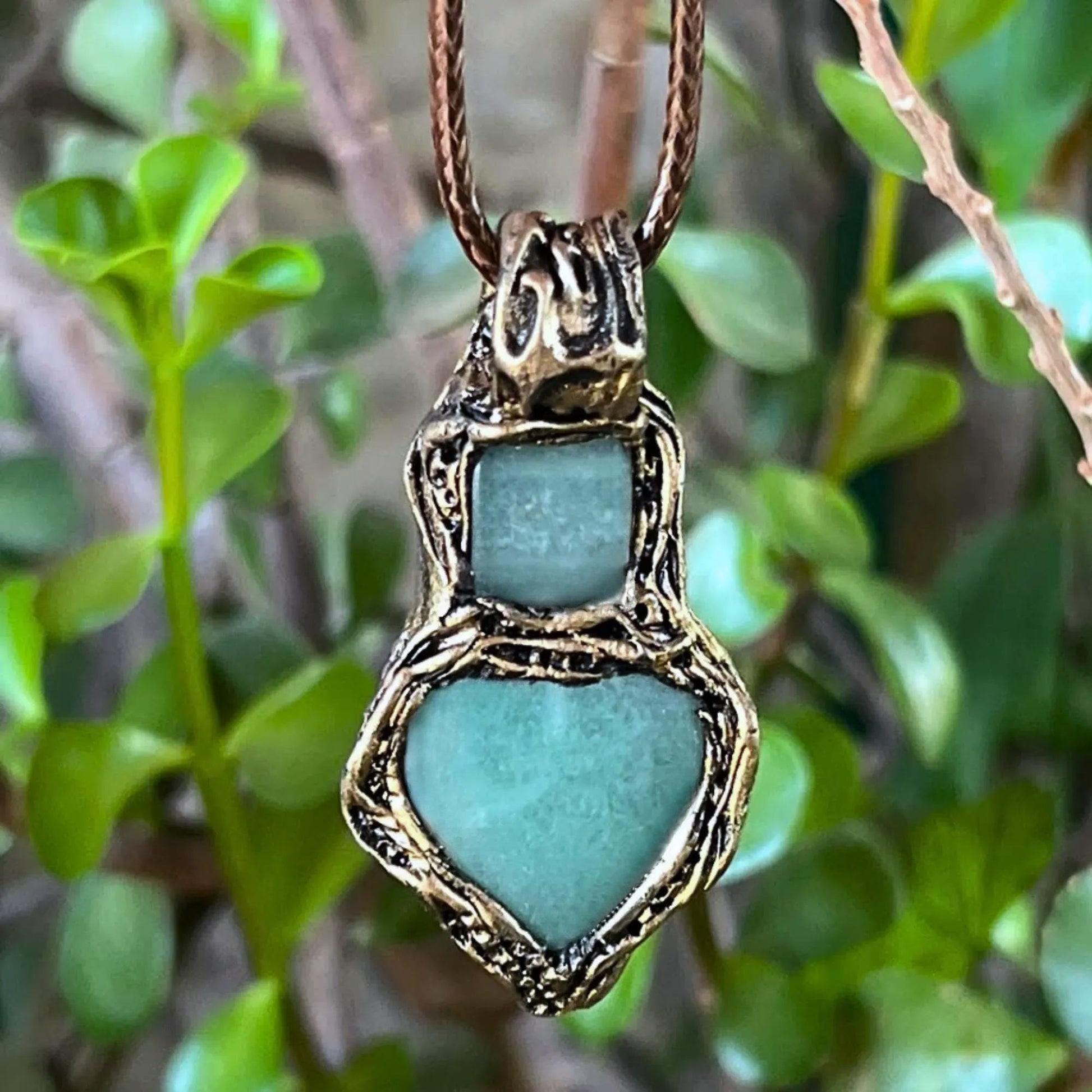 Green Aventurine Stone Heart Necklace Unique Birthday Gift