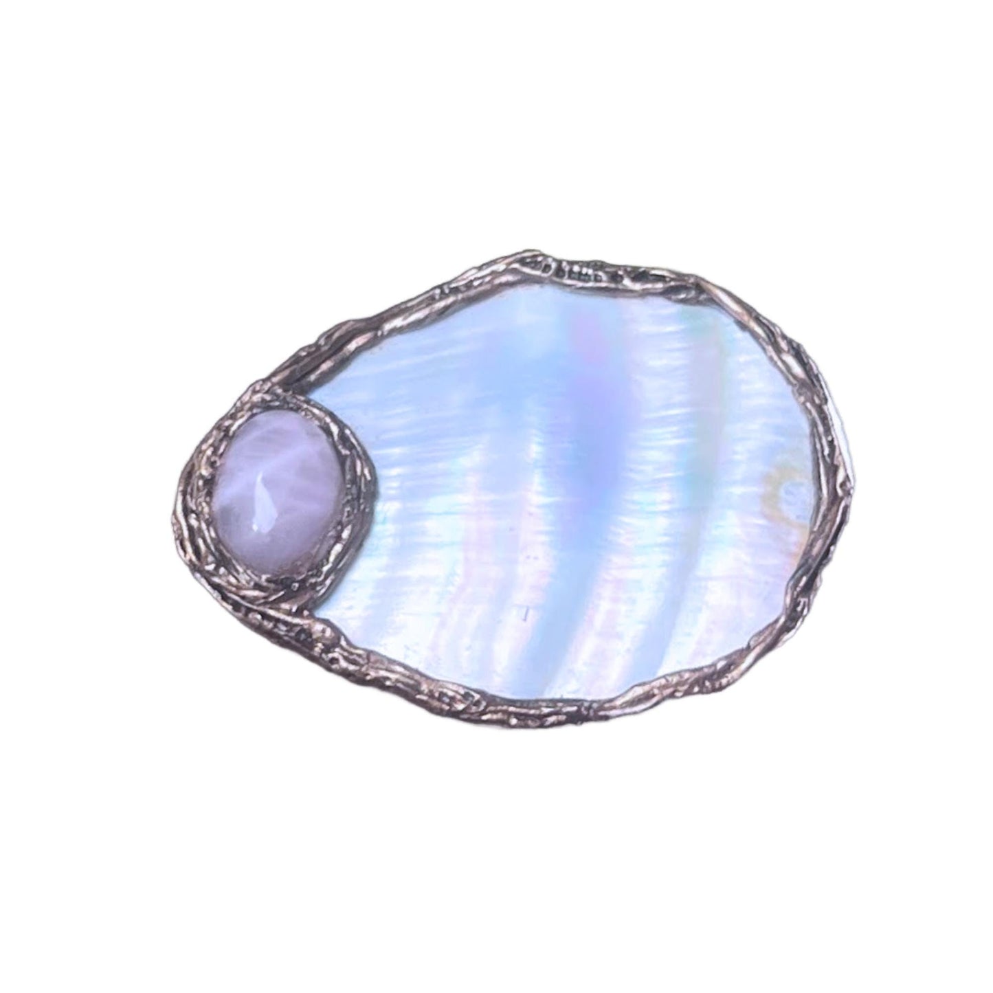 Oversized Mother of Pearl Cocktail Ring: Adjustable Chunky Statement