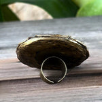 Big Red Jasper Chunky Large Stone Ring Huge Oversized Round Cocktail Ring
