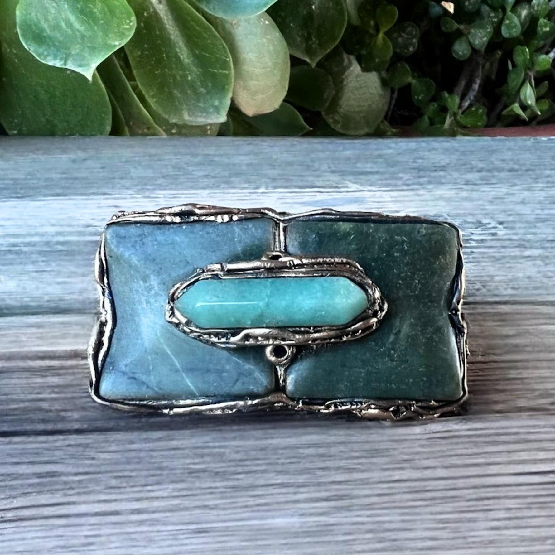 Chunky Jade Green Stone Ring - Contemporary Oversized Cocktail Jewelry