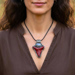 Pyrite Red Jasper Pendant Necklace - Natural Stone Talisman