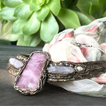 Rose Quartz Choker Collar Evening Dress Necklace  - Unique Crystal Jewelry for Special Occasions