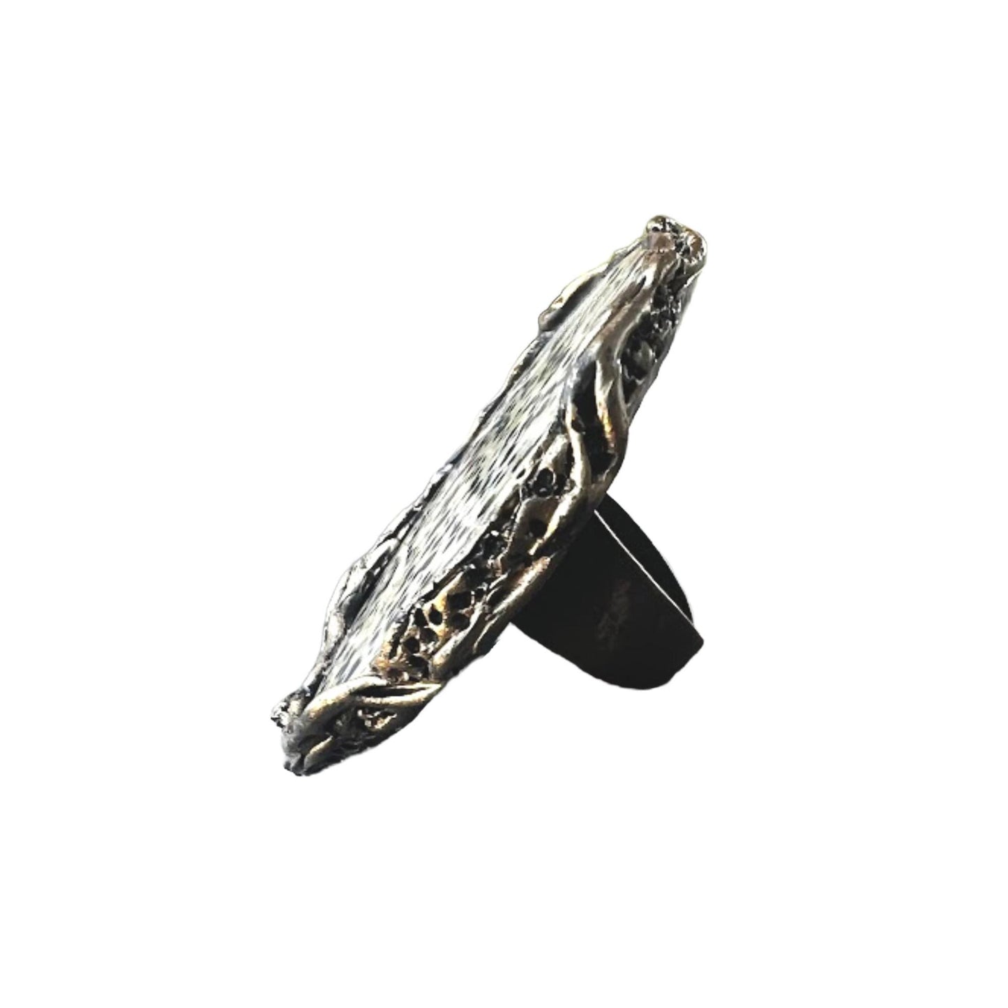 Dalmatian Jasper Stone Ring: Chunky Cocktail Ring