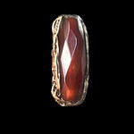 Large Carnelian ring orange long stone ring