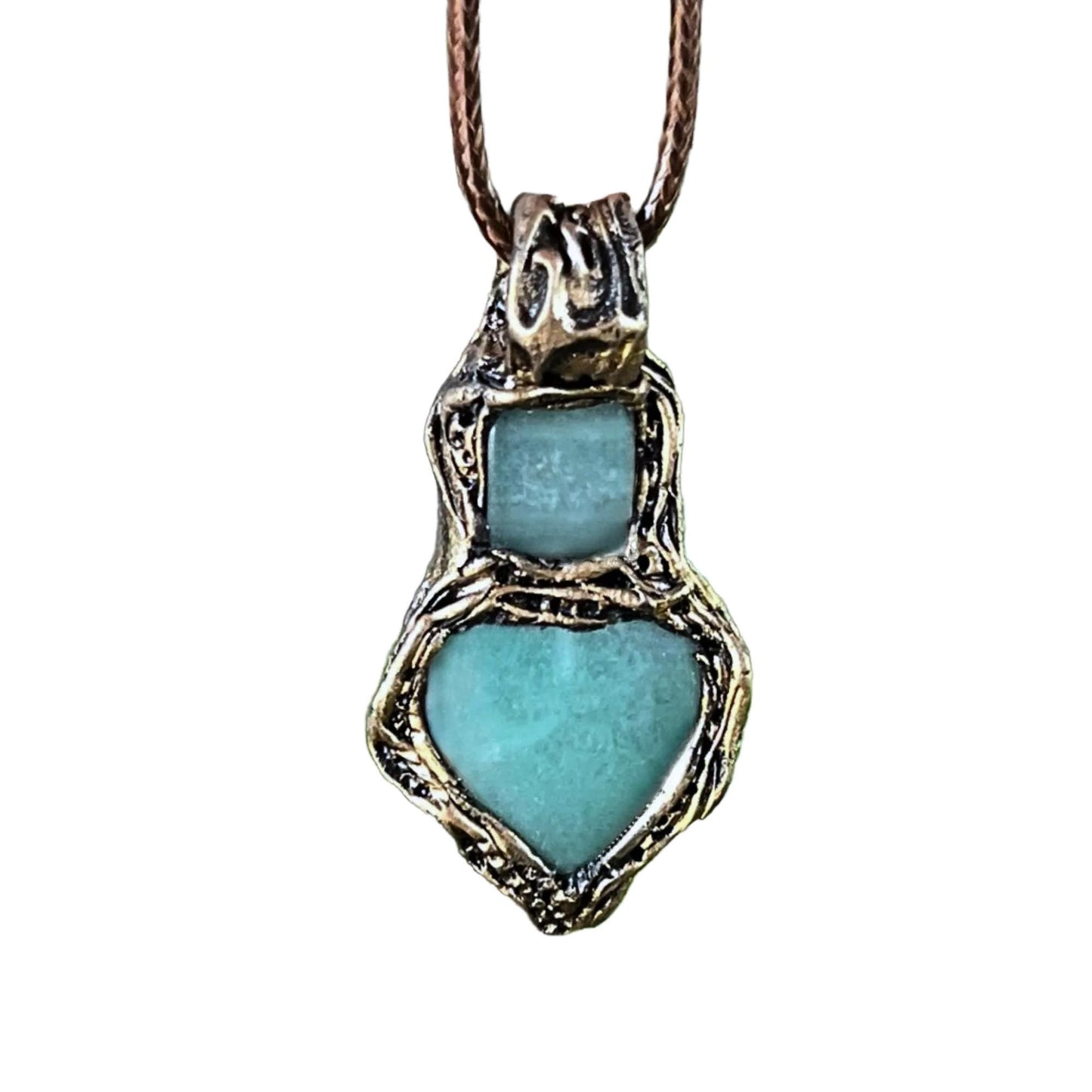 Green Aventurine Stone Heart Necklace Unique Birthday Gift