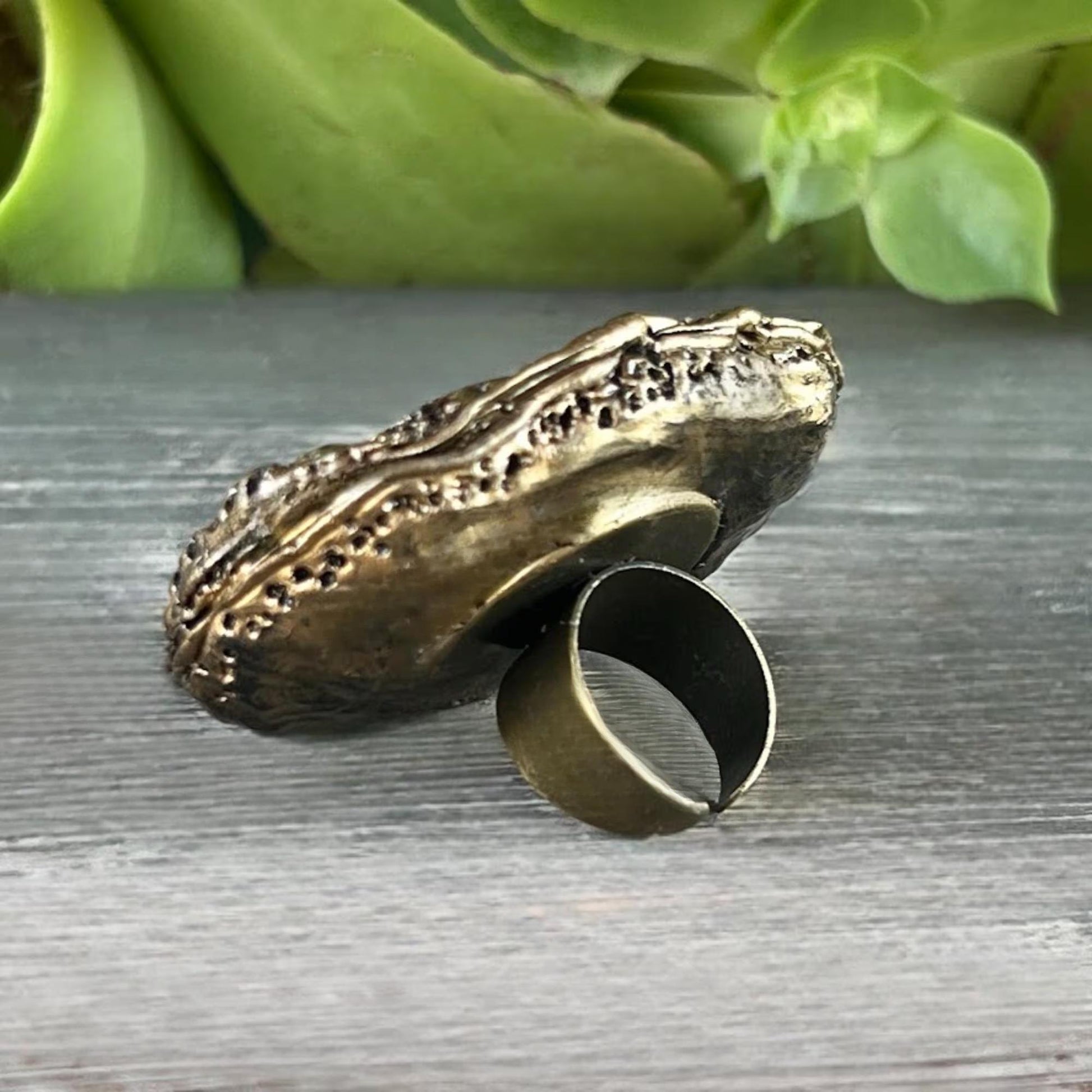 Blue Agate Chunky Stone - Oversized Statement Cocktail Ring