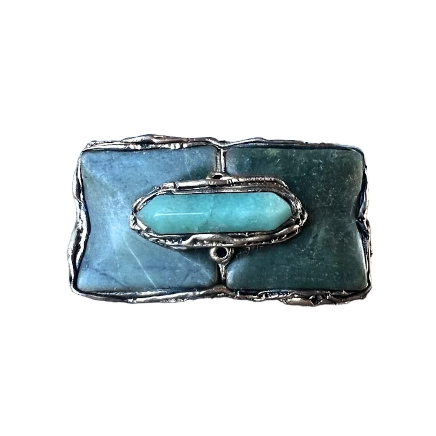 Chunky Jade Green Stone Ring - Contemporary Oversized Cocktail Jewelry