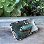 Chunky Jade Green Stone Ring - Contemporary Oversized Cocktail Jewelry