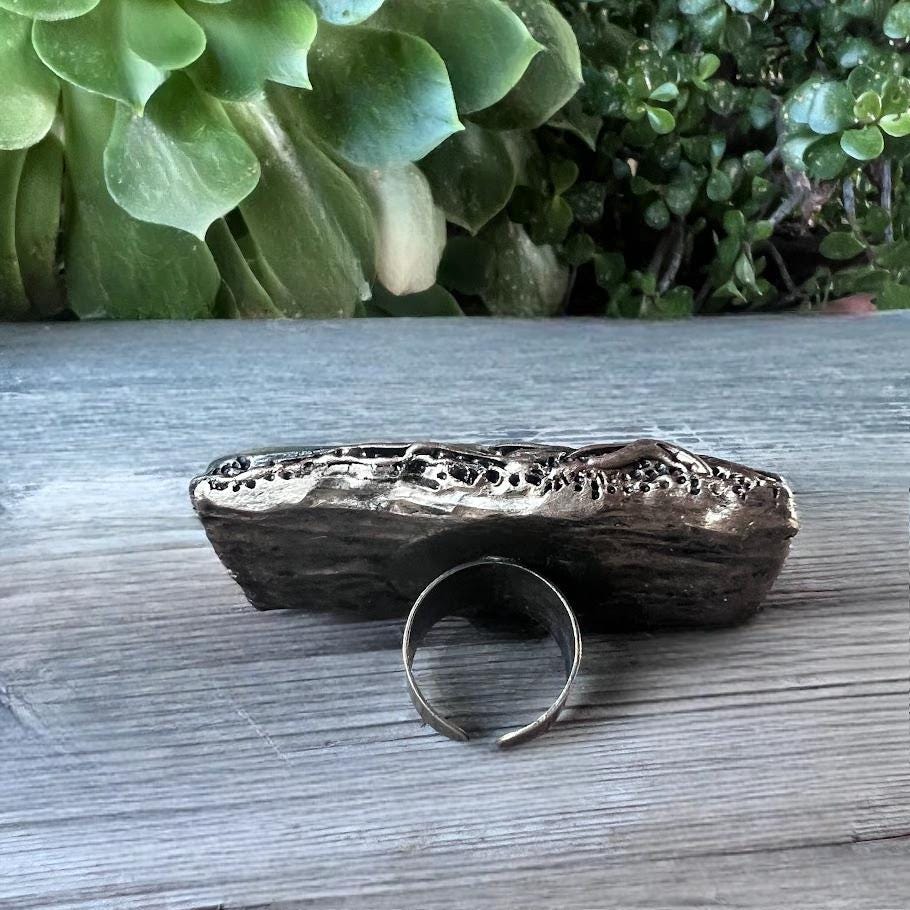 Chunky Jade Green Stone Ring - Contemporary Oversized Cocktail Jewelry