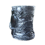 Gothic Skull Onyx Wide Cuff Bracelet -  Unique Gothic Wedding Jewelry