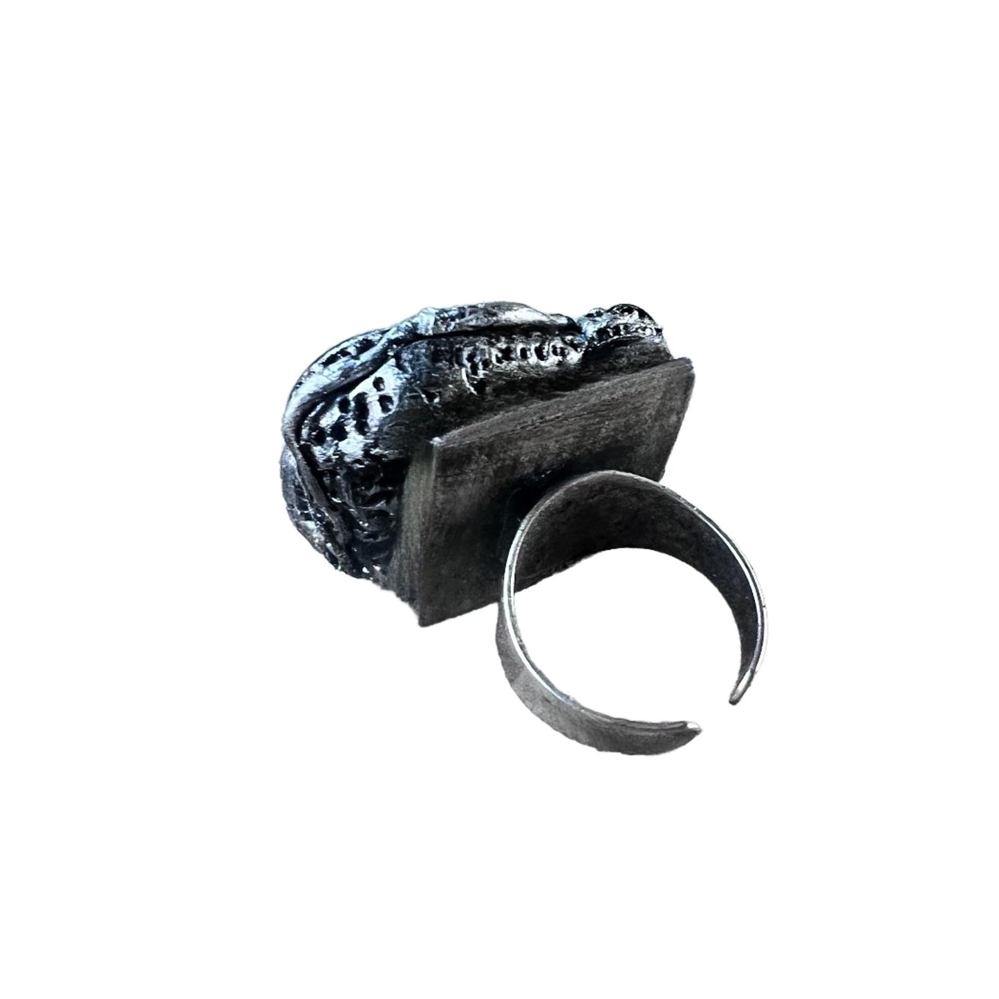 Black Onyx Skull Ring - Gothic Ring for women