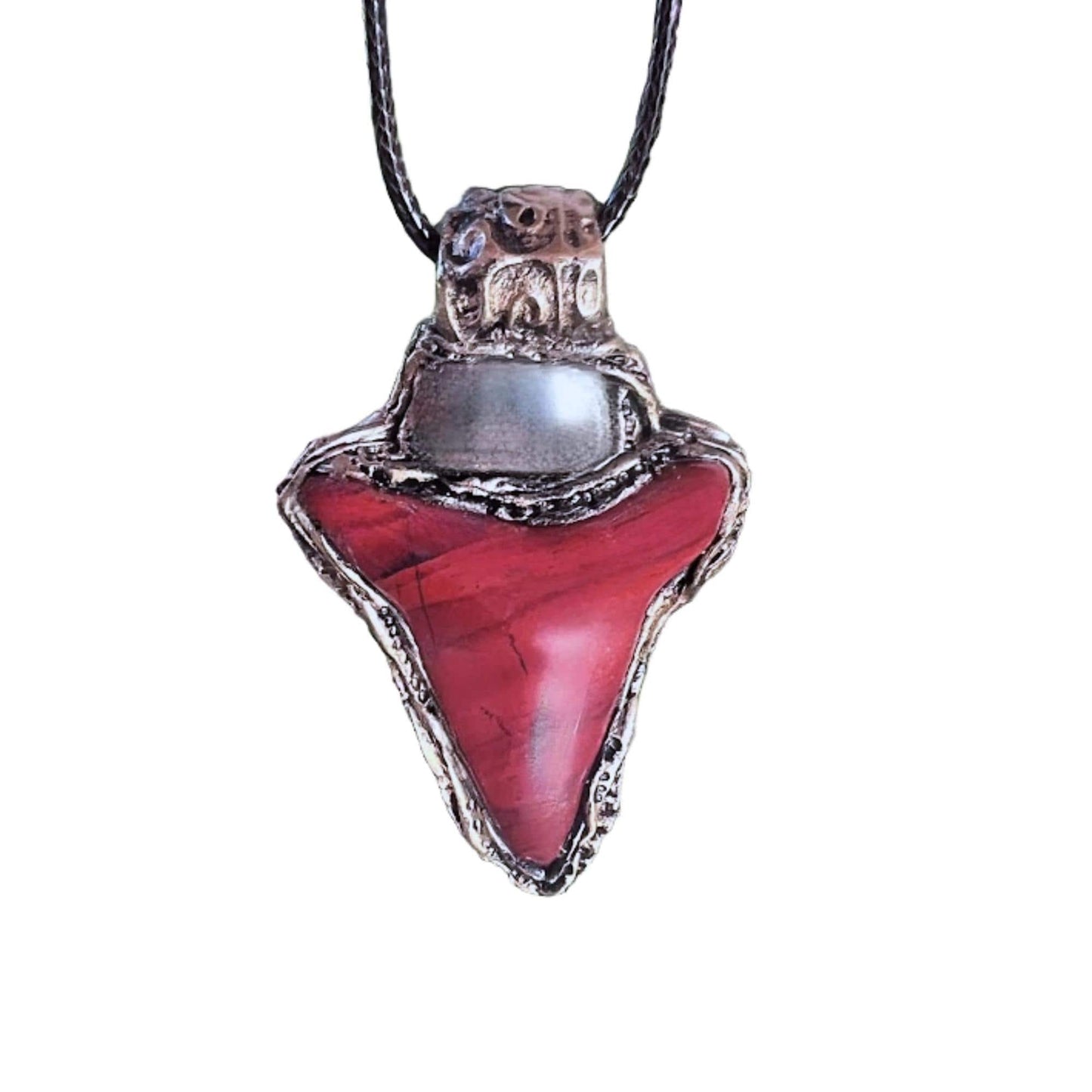 Pyrite Red Jasper Pendant Necklace - Natural Stone Talisman