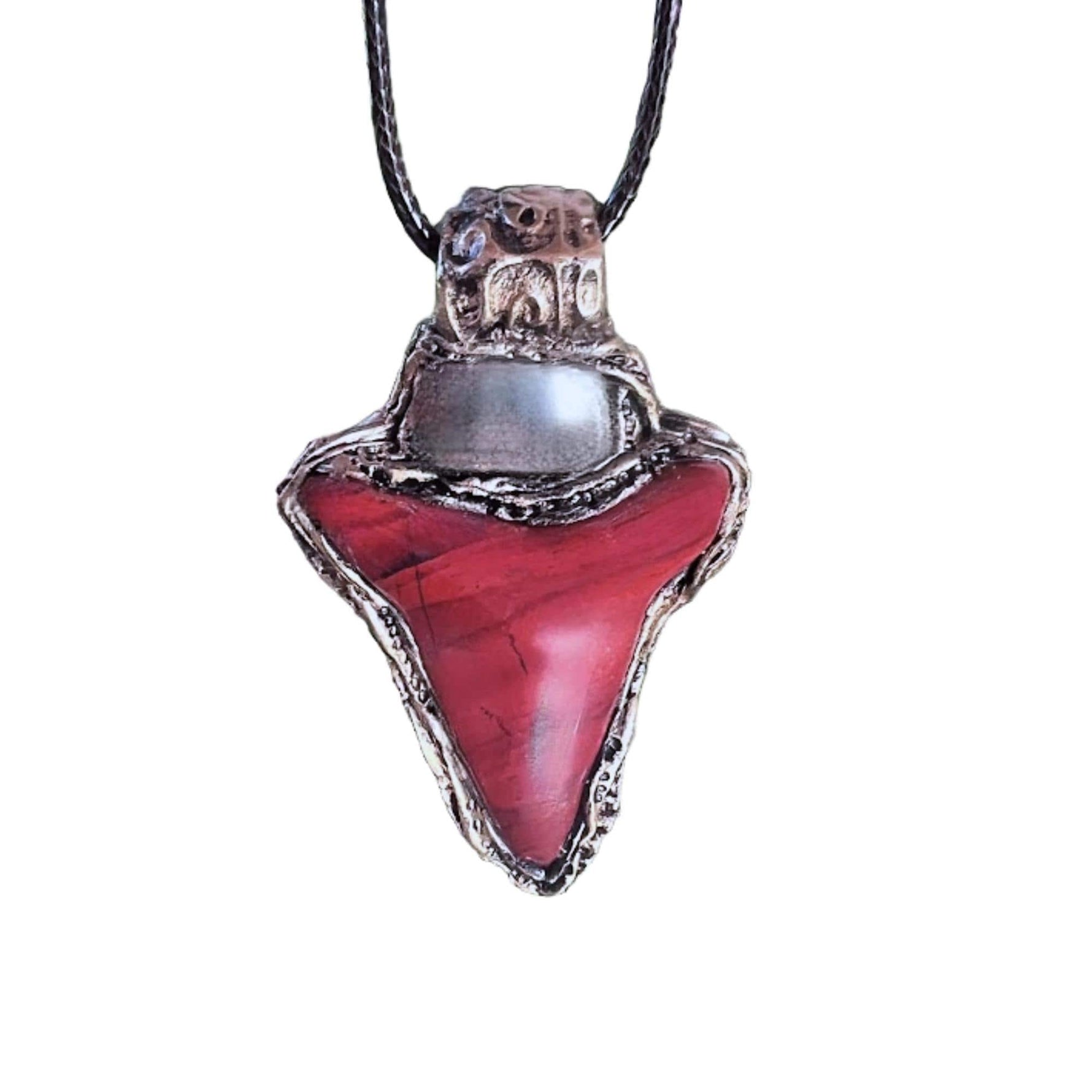Pyrite Red Jasper Pendant Necklace - Natural Stone Talisman