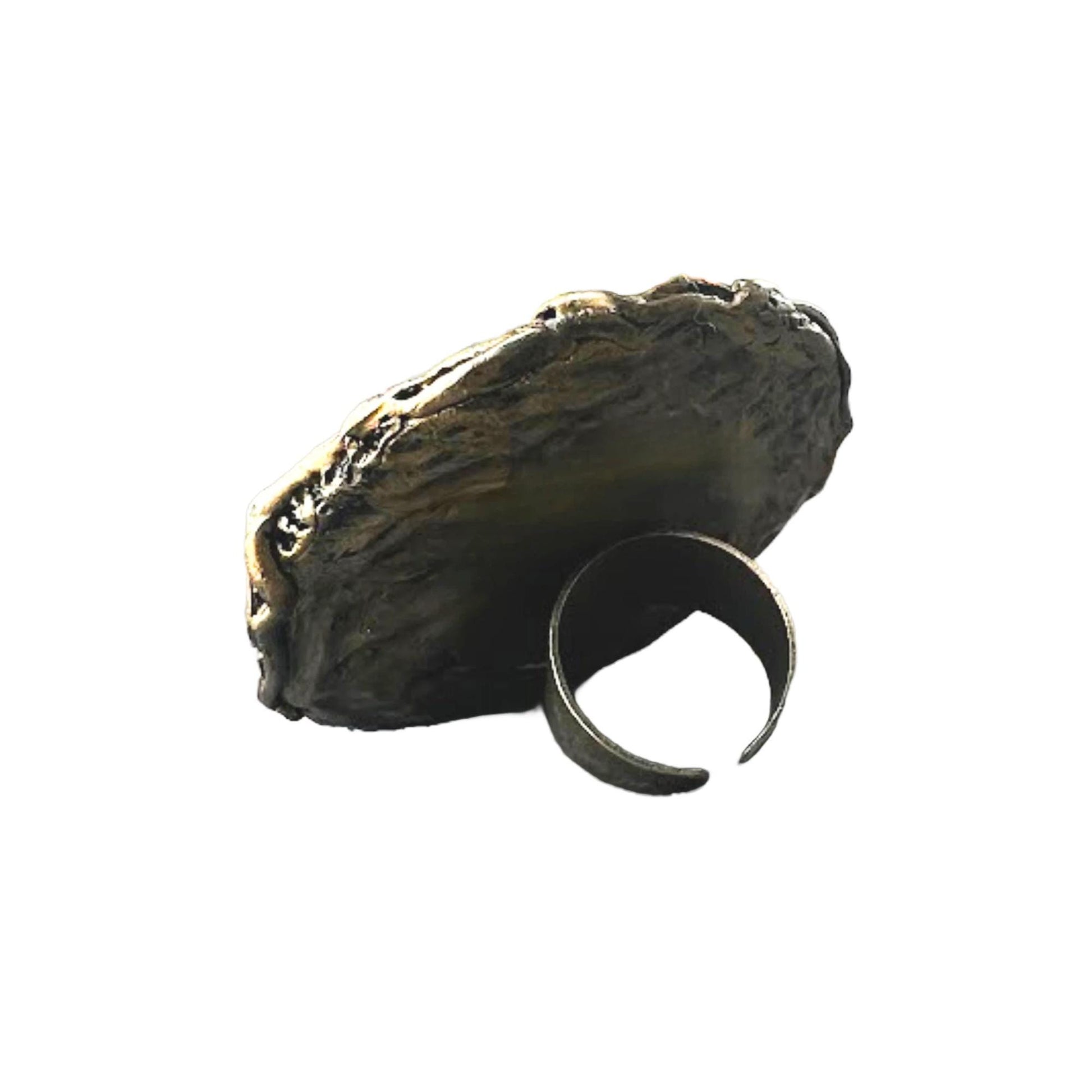 Dalmatian Jasper Stone Ring: Chunky Cocktail Ring