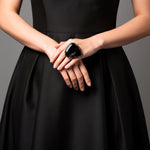 Chunky Druzy Onyx Ring -  Black Oversized Cocktail Statement Ring
