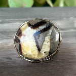 Chunky Septarian Stone Ring -  Oversized Round Cocktail Ring