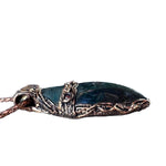 Raw Emerald and Moss Agate Necklace -  Green Healing Crystal Amulet