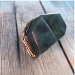 Green Labradorite Statement Ring – Oversized Chunky Cocktail Ring
