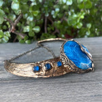 Blue Stone Choker Necklace -  Chunky Statement Collar Jewelry