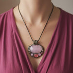 Chunky Rose Quartz Pink Stone Cocktail Ring