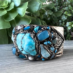 Turquoise bracelet gemstone Boho cuff