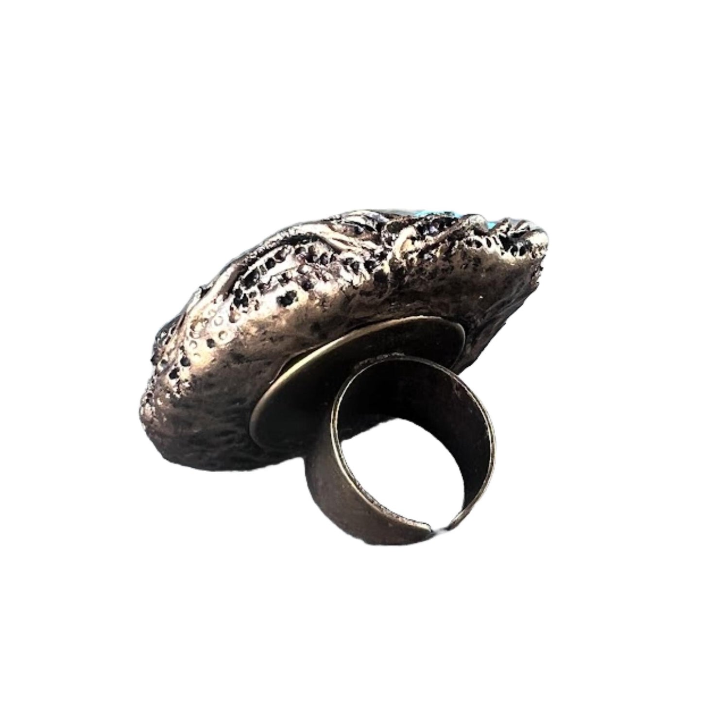 Bold Turquoise Cluster Chunky Ring: Oversized Statement Cocktail Ring