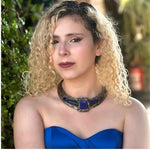 Lapis Lazuli and Sodalite Chunky Necklace -  Blue Stone Statement Wide Choker