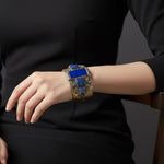 Lapis Lazuli and Sodalite Chunky Necklace -  Blue Stone Statement Wide Choker