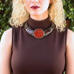 Red Jasper Chunky Statement Choker -Artistic Cluster Necklace