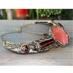 Red Jasper Chunky Statement Choker -Artistic Cluster Necklace