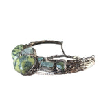 Serpentine Jade and Apatite Green Chunky Necklace - Statement Special Event Jewelry