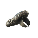 Aquamarine and Pearl Chunky Modern Ring -  Oversized Blue Teardrop Cocktail Ring