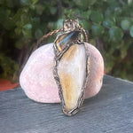Citrine and Tigers Eye Crystal Amulet Pendant Necklace