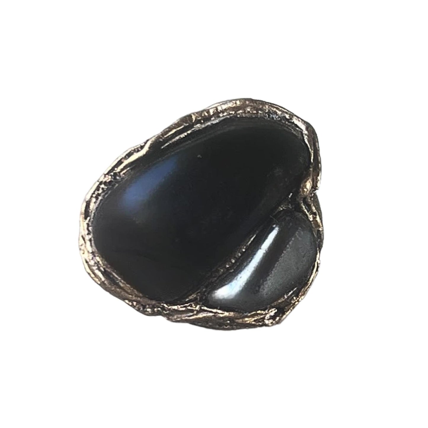 Obsidian Hematite Chunky Large Stone Ring