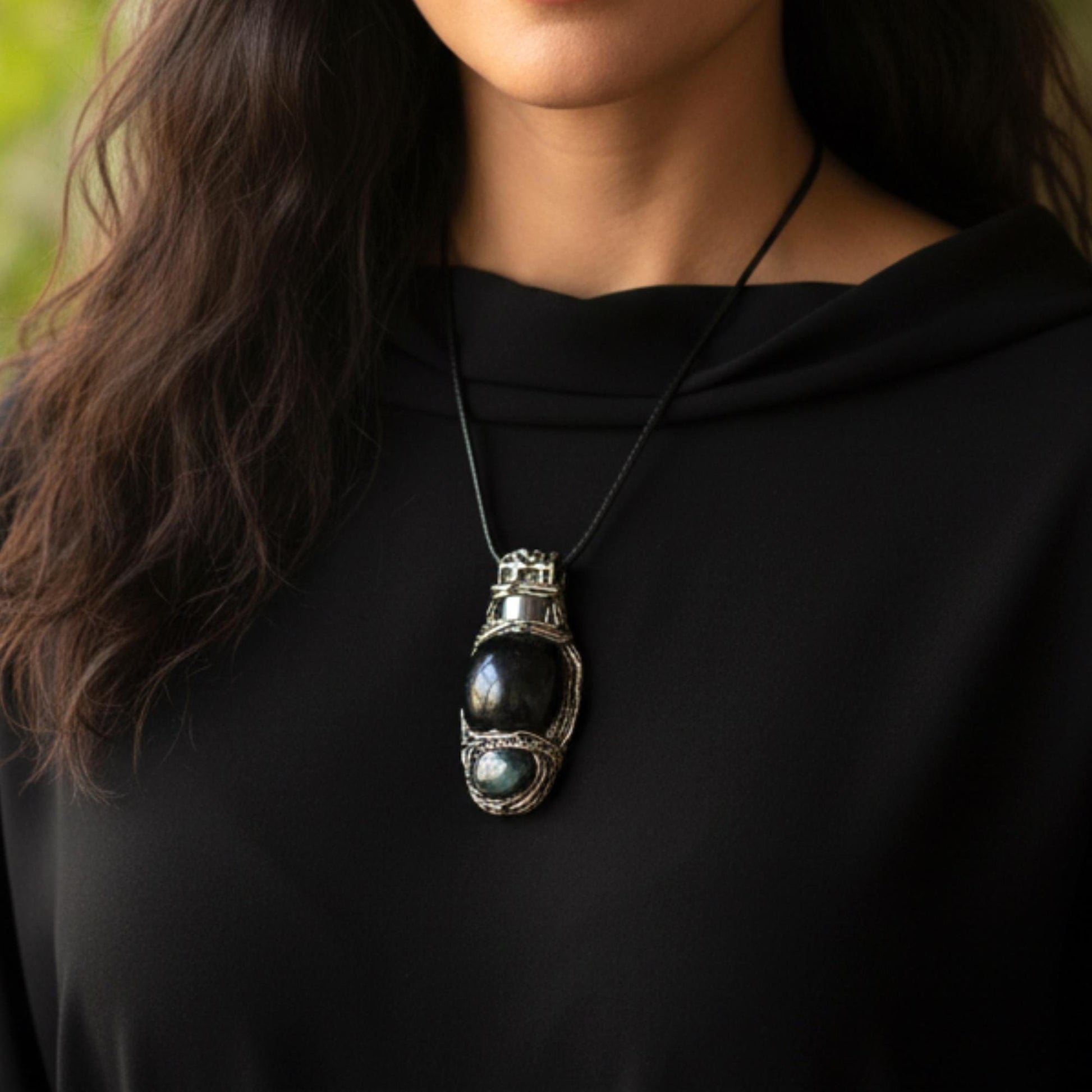 Empath Protection Obsidian Hematite Necklace Spiritual Jewelry Gifts